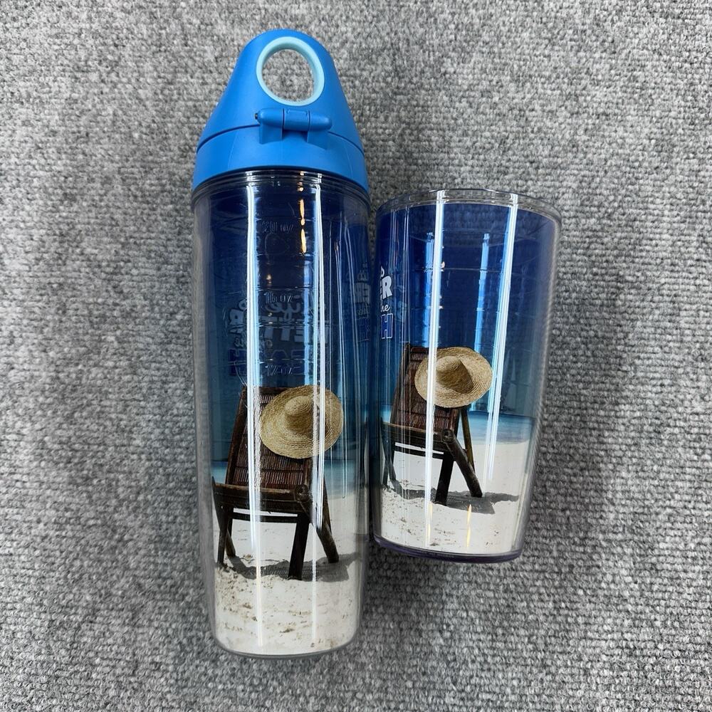 Tervis Tumbler 24 oz Life is Better at the Beach Water Bottle W/ Lid & 16 Oz Cup - Picture 2 of 8